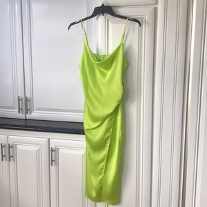 Never worn with tags long neon green slip dress